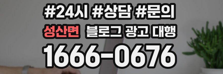 성산면 블로그 광고 대행