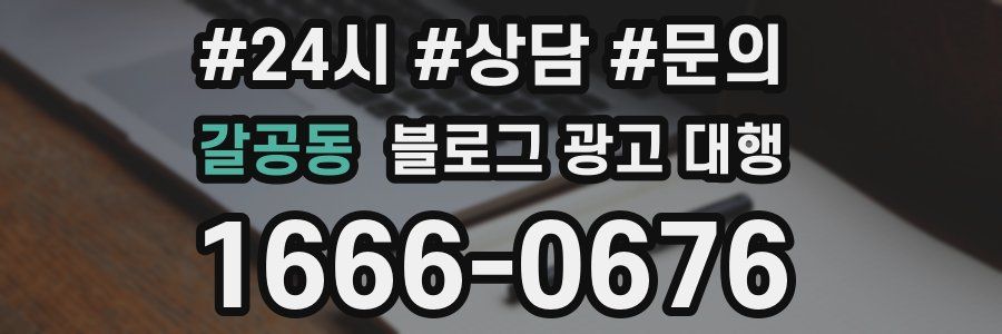 갈공동 블로그 광고 대행