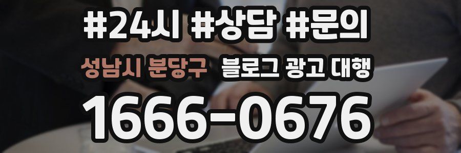 성남시 분당구 블로그 광고 대행