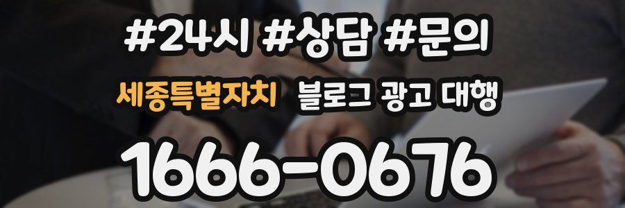 세종특별자치 블로그 광고 대행