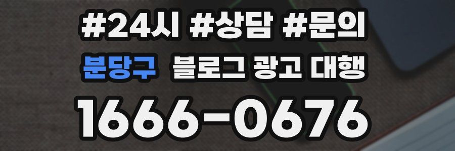 분당구 블로그 광고 대행