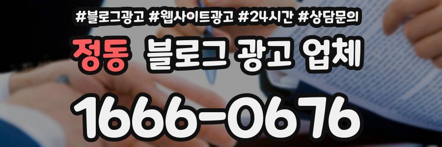 정동 블로그 광고 업체