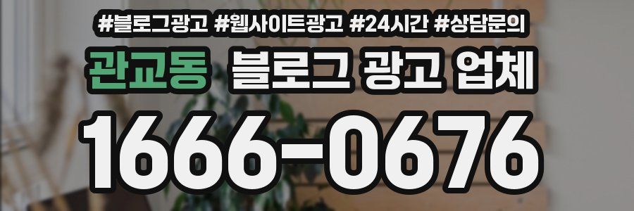 관교동 블로그 광고 업체
