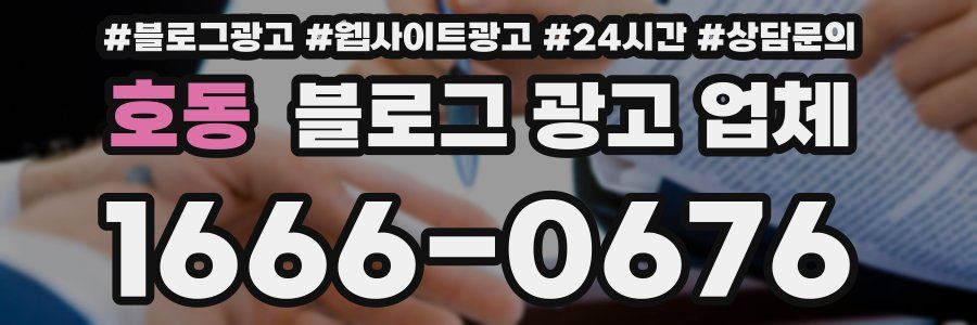호동 블로그 광고 업체