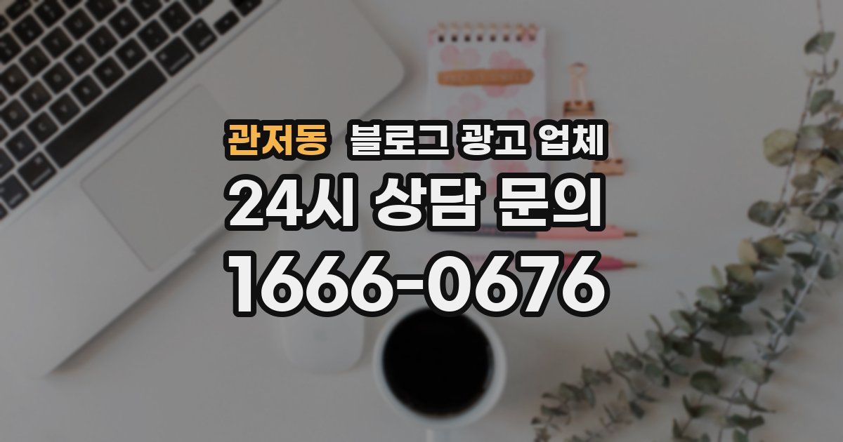 관저동 블로그 광고 업체