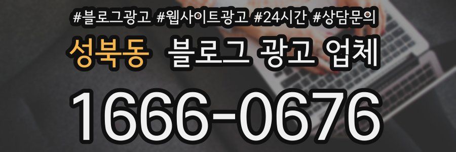 성북동 블로그 광고 업체