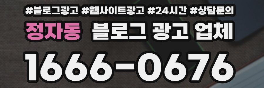 정자동 블로그 광고 업체