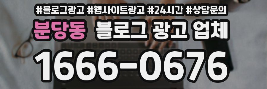 분당동 블로그 광고 업체