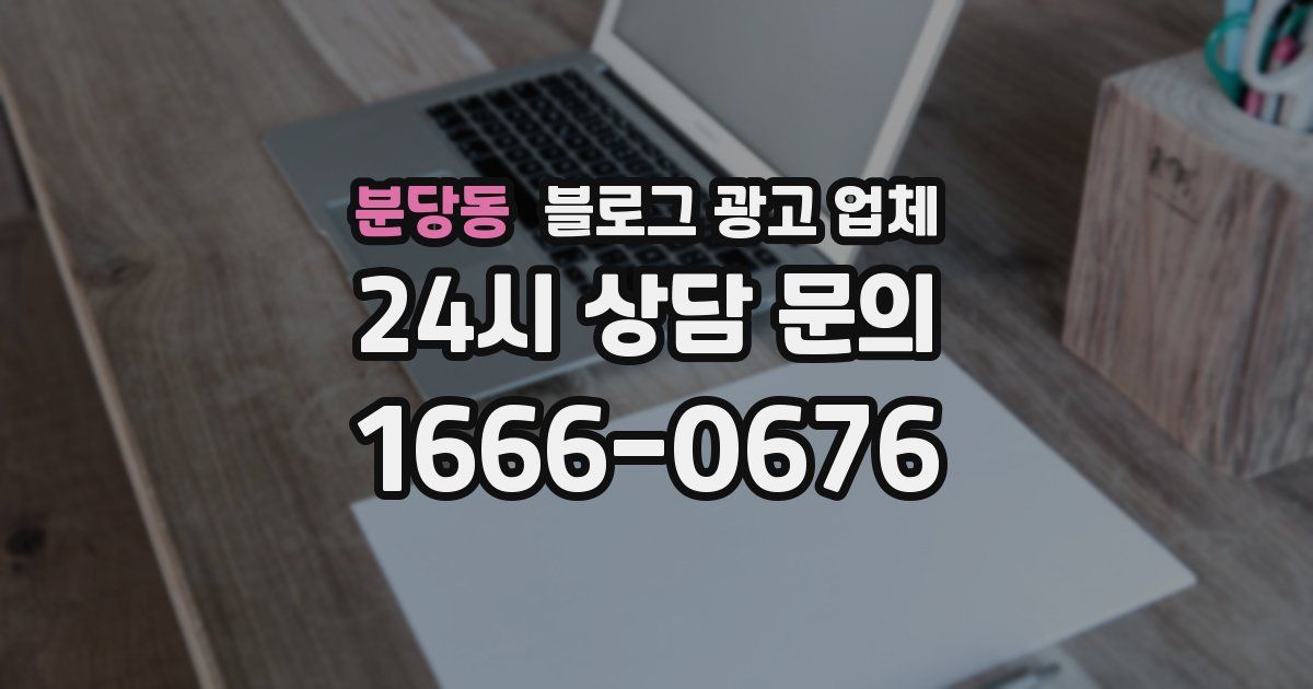 분당동 블로그 광고 업체