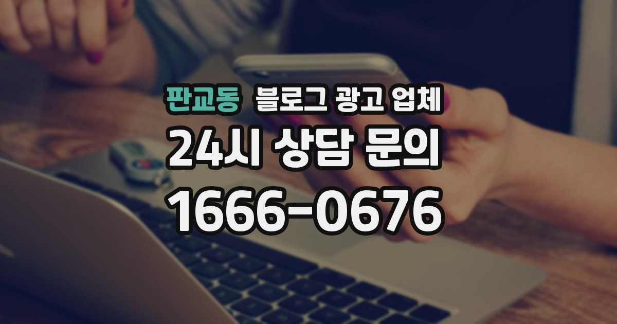판교동 블로그 광고 업체