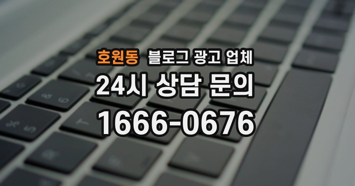 호원동 블로그 광고 업체