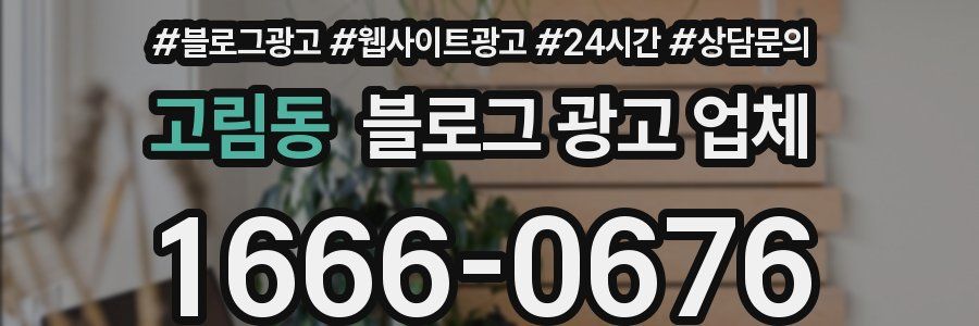 고림동 블로그 광고 업체