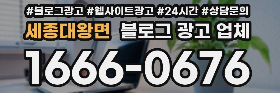 세종대왕면 블로그 광고 업체