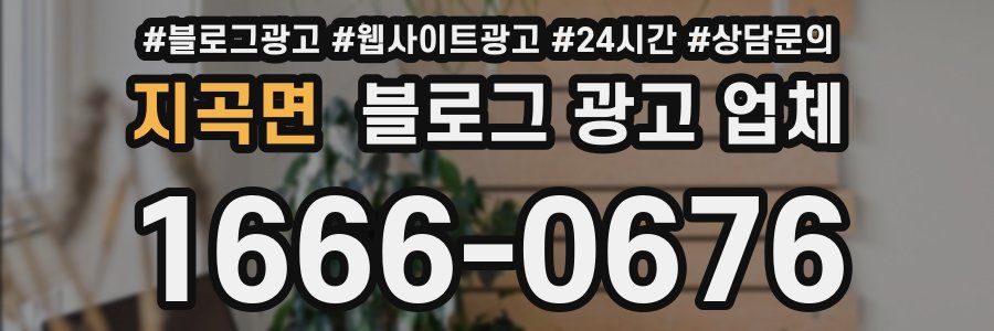 지곡면 블로그 광고 업체
