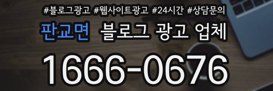 판교면 블로그 광고 업체