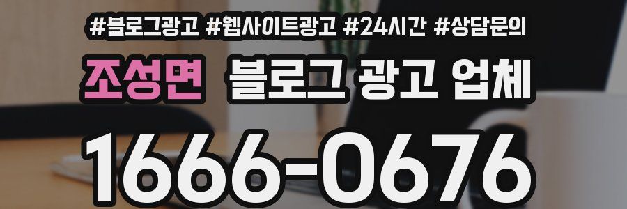 조성면 블로그 광고 업체