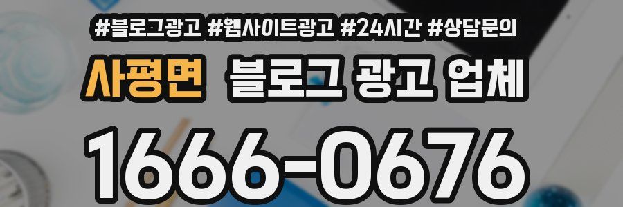 사평면 블로그 광고 업체