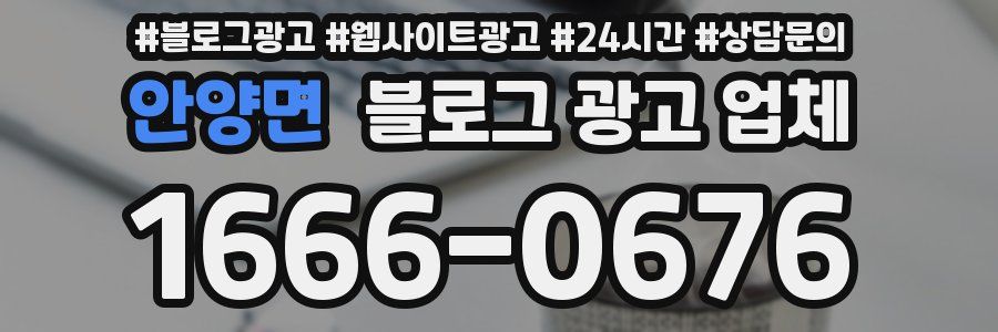 안양면 블로그 광고 업체