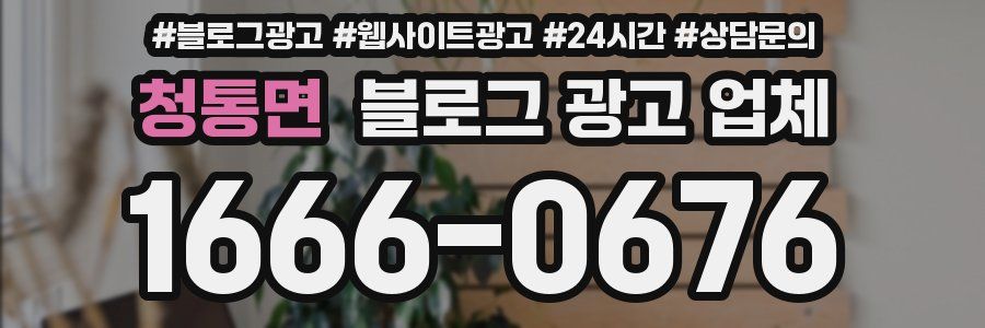 청통면 블로그 광고 업체