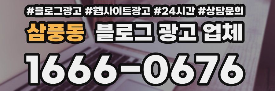 삼풍동 블로그 광고 업체