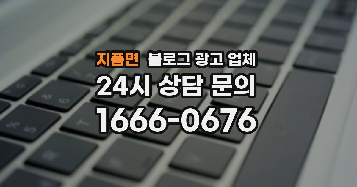 지품면 블로그 광고 업체