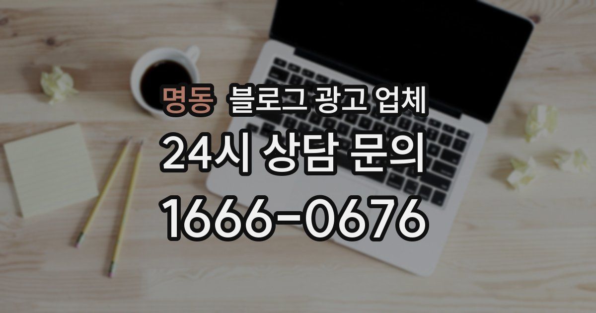 명동 블로그 광고 업체