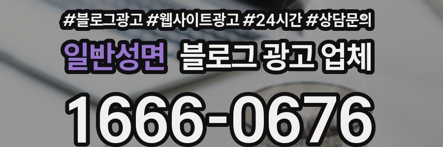 일반성면 블로그 광고 업체