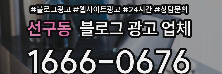 선구동 블로그 광고 업체