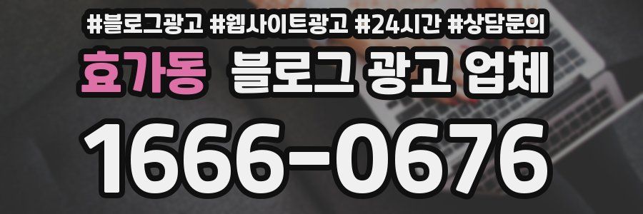 효가동 블로그 광고 업체
