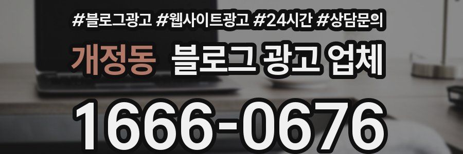 개정동 블로그 광고 업체