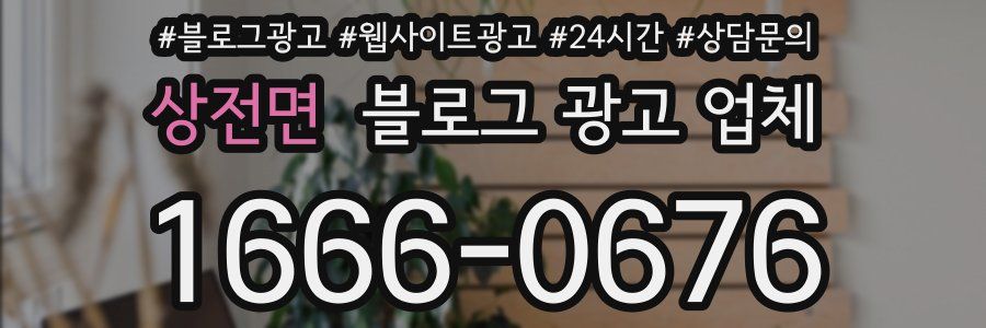 상전면 블로그 광고 업체