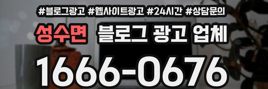 성수면 블로그 광고 업체