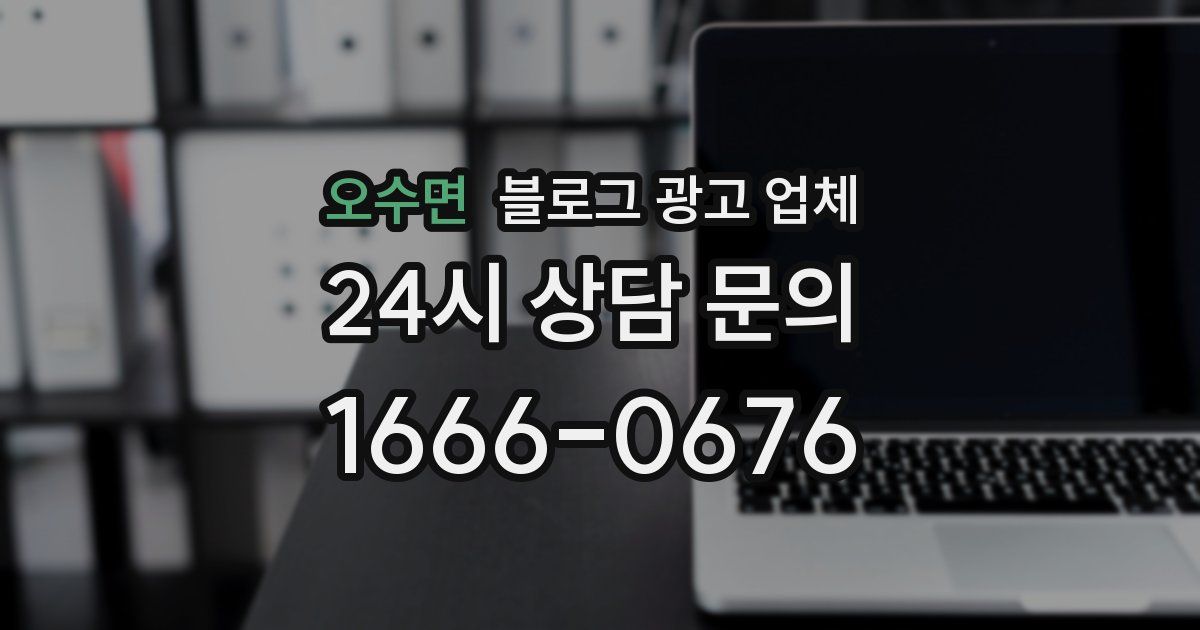 오수면 블로그 광고 업체