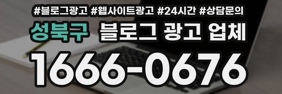 성북구 블로그 광고 업체