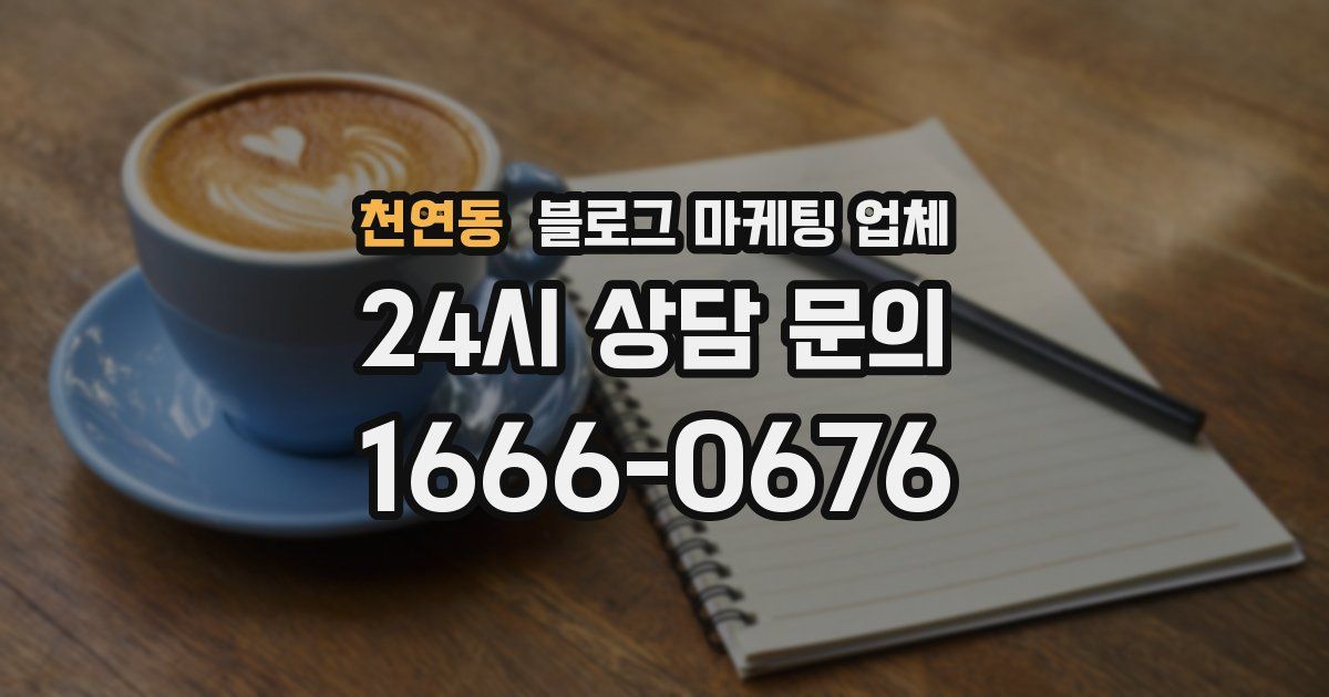천연동 블로그 마케팅 업체
