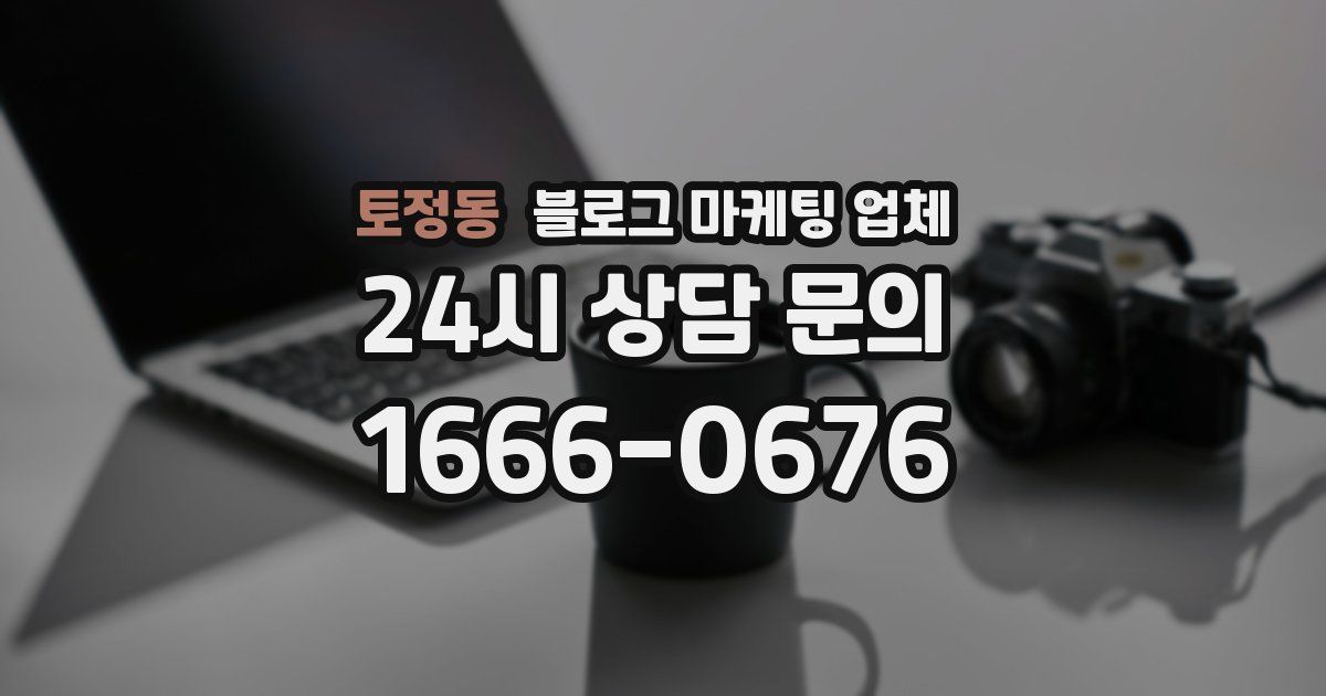 토정동 블로그 마케팅 업체