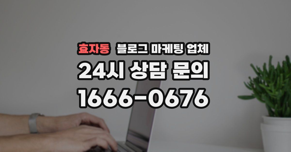 효자동 블로그 마케팅 업체