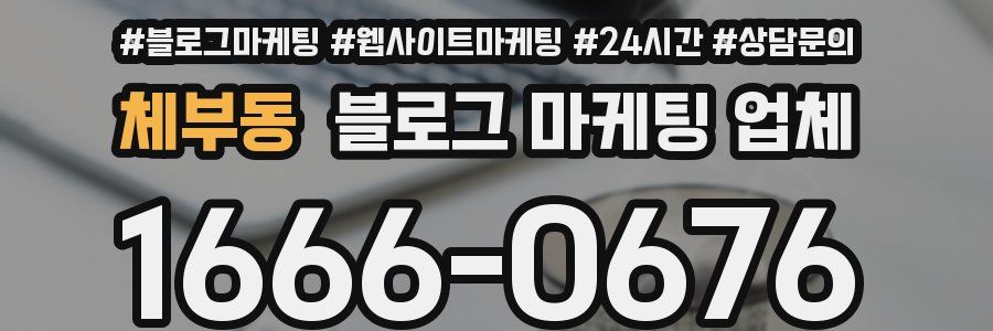 체부동 블로그 마케팅 업체