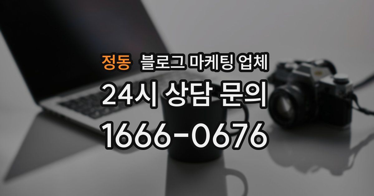 정동 블로그 마케팅 업체