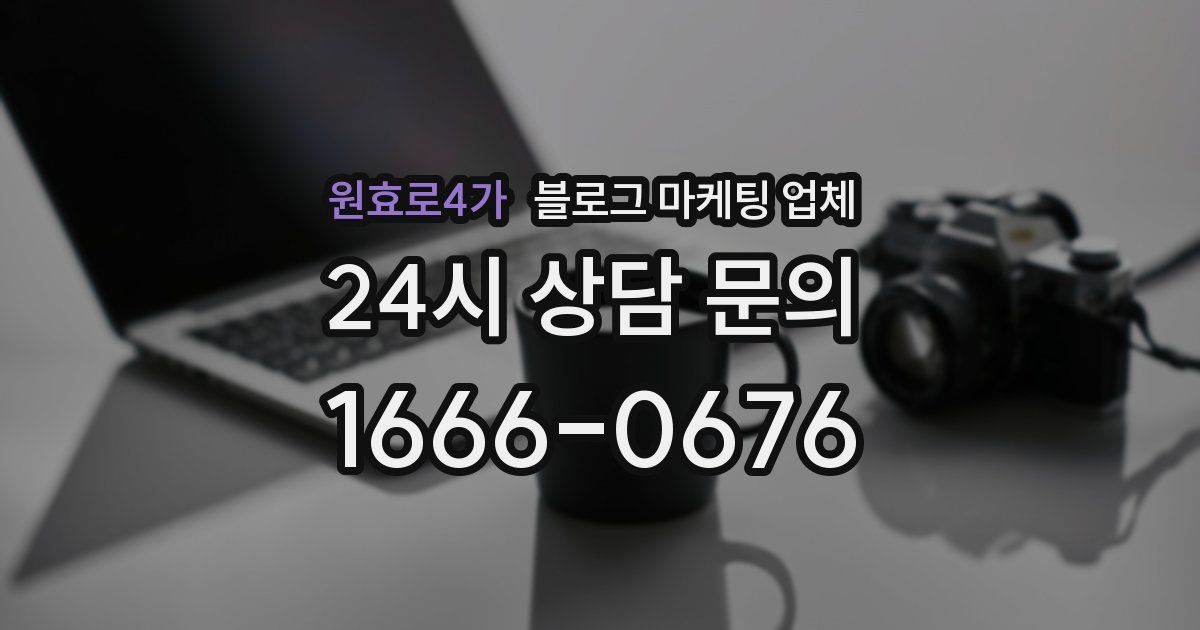 원효로4가 블로그 마케팅 업체