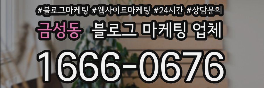 금성동 블로그 마케팅 업체