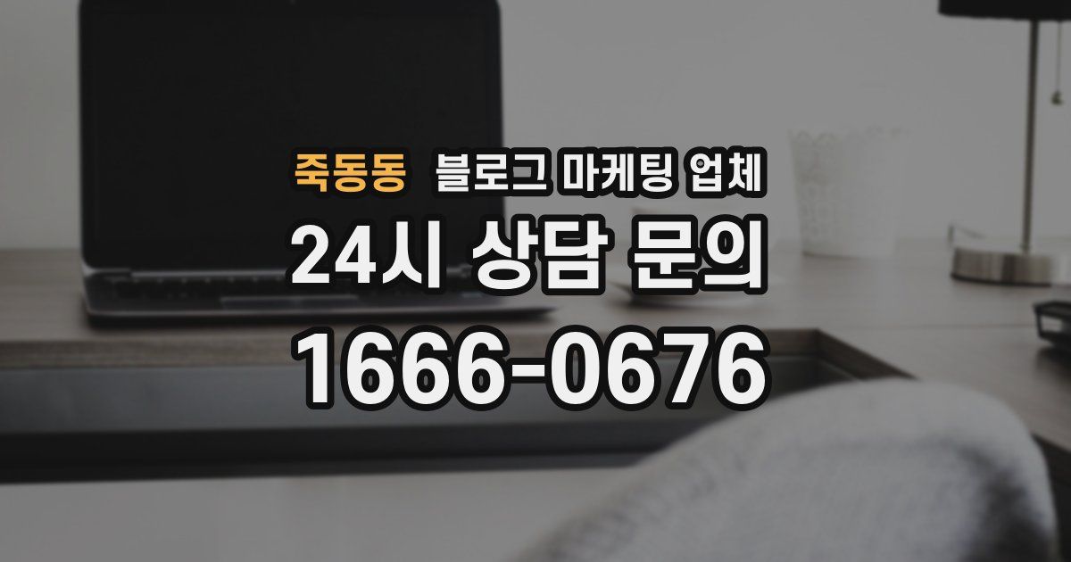 죽동동 블로그 마케팅 업체
