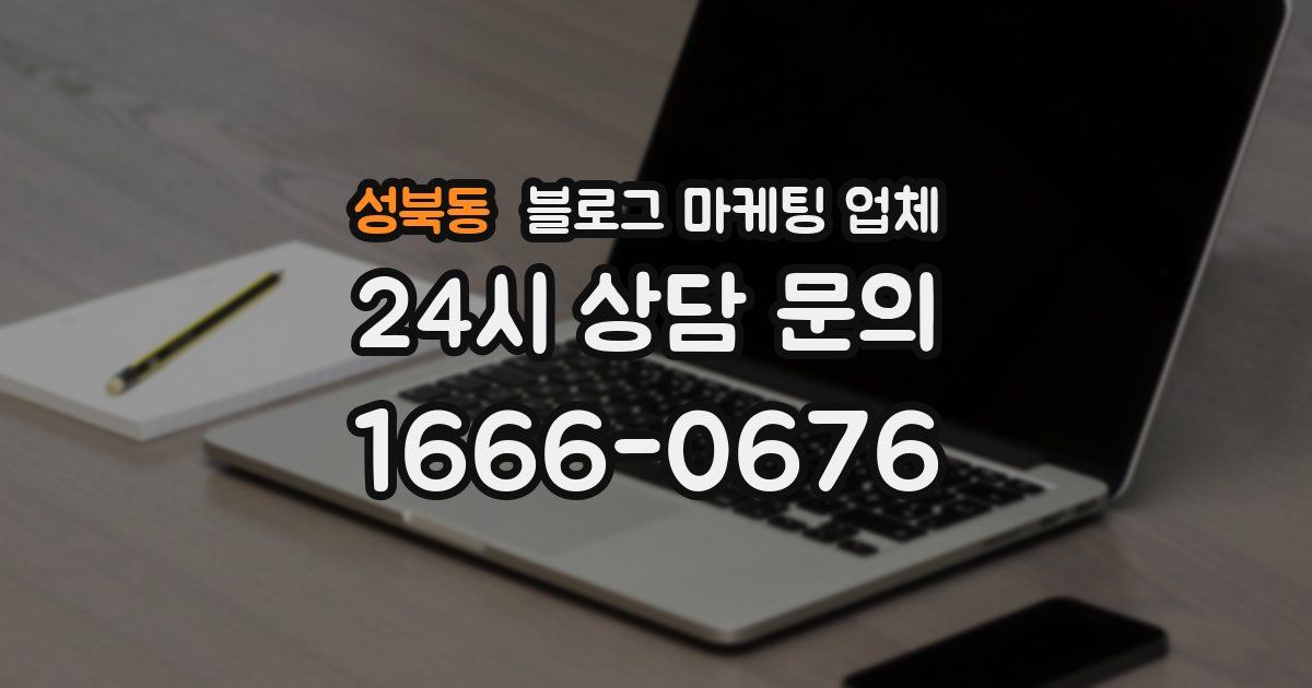 성북동 블로그 마케팅 업체