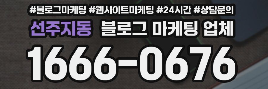 선주지동 블로그 마케팅 업체