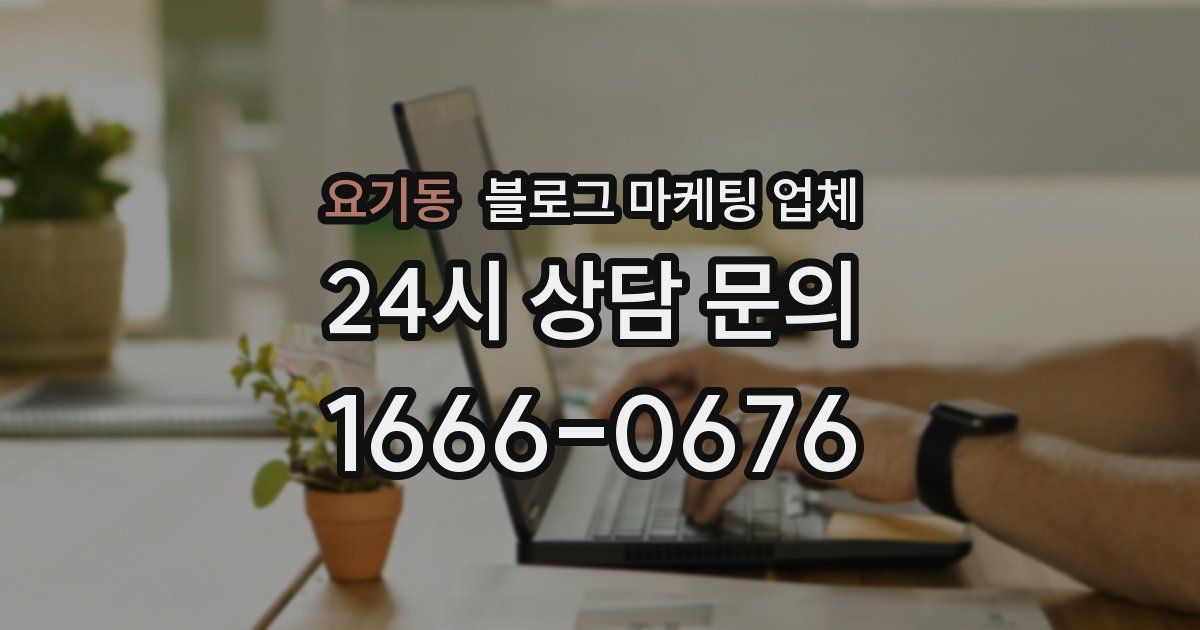 요기동 블로그 마케팅 업체