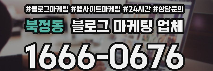 북정동 블로그 마케팅 업체