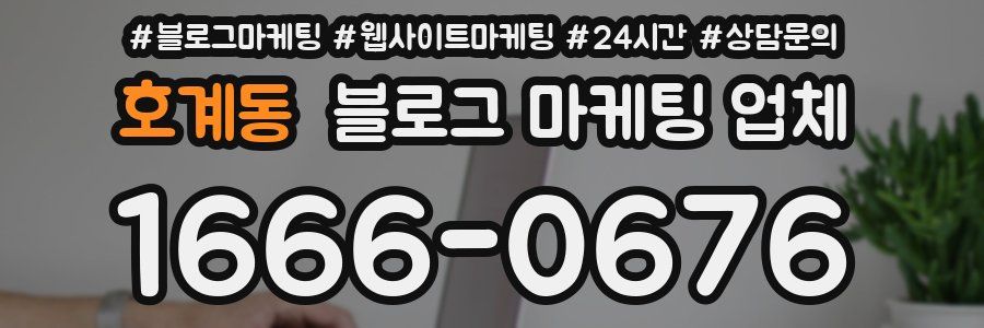 호계동 블로그 마케팅 업체