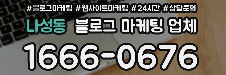 나성동 블로그 마케팅 업체