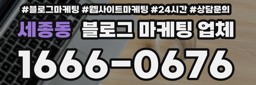 세종동 블로그 마케팅 업체