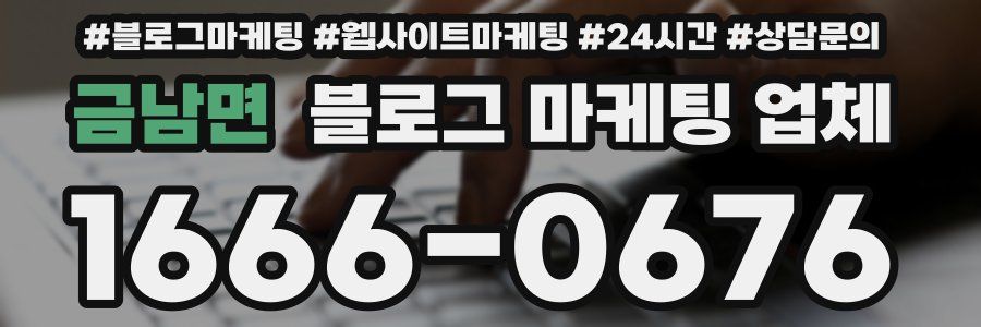 금남면 블로그 마케팅 업체